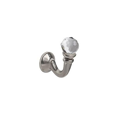 Pair Of Metal Tieback Hooks For Curtains (Satin Silver (Crystal))