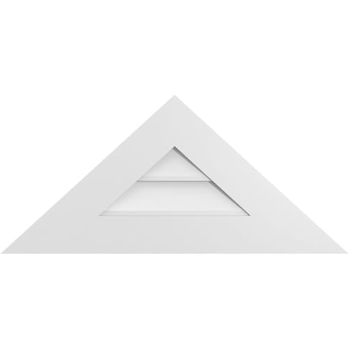 32"W x 14-5/8"H Triangle Surface Mount Signature Urethane Gable Vent 11/12 Pitc…