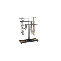 gofh Tabletop Cosmetics Storage Shelf Necklace Jewelry Organizer Earrings Holder, 12 W X 16 H X 4.25 D.(Black)