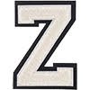 C - White on Black - 4 1/2" Heat Seal Chenille Varsity Letter