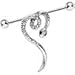 Body Candy Steel Clear Accent Slithering Heart Shaped Snake Industrial Barbell 14 Gauge 36mm
