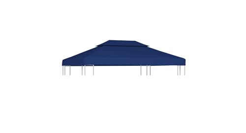 Dachplane für Pavillon mit Kaminabzug Gartenbauten Pavillon-Rahmen Dächer für Pavillions stabil 310 g/m² 4×3 m Blau