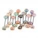 Baoblaze 12 PCS Wholesale 16G Tongue Rings Barbells Assorted Colors