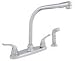 LDR 32302CP High Rise Kitchen Faucet with Side Spray 8-Inch Center Set for 4 Hole Sinks Universal Installation Chrome primary