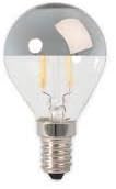 Filament Led Mirror Top Crown Silver Energy Saving E14/SES Lamp 4w 370 Lumens Warm White 2700k Instant Start 15,000 Hours