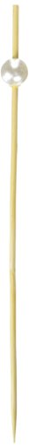 PackNWood 209BBBIJ12 Bijou Bamboo Pick with White Pearl - 4.75" - 2000 per case