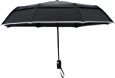 Arcadia Outdoors Vented Windproof Travel Umbrella with Reflective Edge - Black Auto Open/Close - Lifetime Guarantee