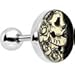 Body Candy Stainless Steel Katrina Sugar Skull Glow in the Dark Cartilage Earring 16 Gauge 1/4