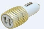 DMK Tech CA-68 2.1 Amp Dual Port Rapid USB Car Charger for Apple iPhone, iPad Air 2, Samsung Galaxy S6 / S6 Edge, Nexus, HTC, Motorola, Nokia and More - Gold