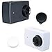 [2PCS] Deyard Silicone Rubber Protective Housing Case + Lens Cap Cover for Xiaomi Yi 4K / Yi 4K+ Plus/Yi Lite Action Camera - Black and White