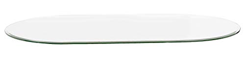 Milan Glass Top, 28" x 48" Racetrack Oval, Clear