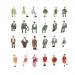 24pcs Train Seated People Model Painted Passangers Figures Scale 1:87