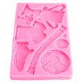 AUNMAS Football Trophy Silicone Fondant Molds, Silicone Pink Baking Mold Clothes Shoes Cake Chocolate Mould DIY Baking Mold Cake Decorating Mould for Chocolate Pudding, Candy