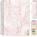 HARDCOVER Academic Planner 2019-2020: (July 2019 Through July 2020) 8.5 Daily Weekly Monthly Planner Yearly Agenda. Bonus Bookmark, Pocket Folder and Sticky Note Set (Pink Marble)