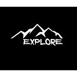 Explore Hiking Camping Vinyl Decal Sticker | Cars Trucks Vans Walls Laptops Cups | White | 6.5 inches | KCD943