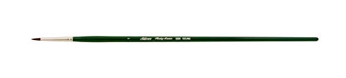 Silver Brush 2500-1 Ruby Satin Long Handle Synthetic Brush, Round, Size 1