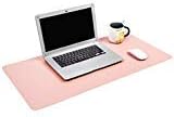 EdeeskyPlace mat,31.5โร15.7โ Place mats, Waterproof PU Leather Placemat,Dual Use Desk Writing Mat for Office/Home(Pink+Silver