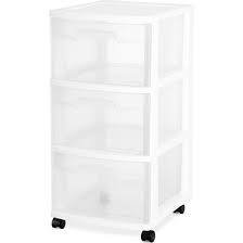 Image of STERILITE 3-Drawer Large Storage Cart - White