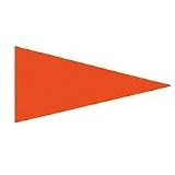 6 ft. ATV Solid Orange Pennant 8" X 18" Safety Flag with 5/16" White Pole and Mounting Hardware