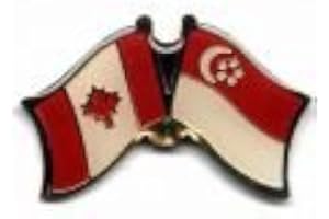 SINGAPORE / CANADA COUNTRY FLAG SMALL FRIENDSHIP LAPEL PIN BADGE ... NEW