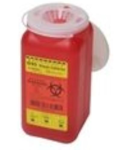 BD Sharps Collector 1.5 Qt. Removal Port Top, RED - # 305487