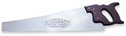 William Greaves Thomas Flinn 20” Panel Saw with Flat Ground Blade, Stained Beech Handle 8 TPI and Filed for Crosscutting