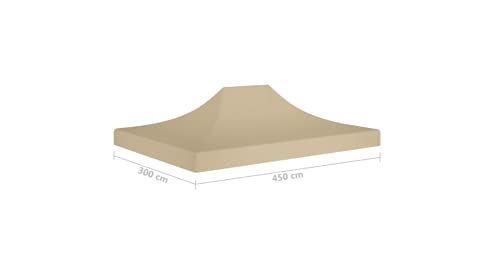 Partyzelt-Dach 4,5x3 m Beige 270 g/m² Gartenbauten Pavillon-Rahmen Dächer für Pavillions stabil – Bild 3