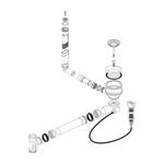 BLANCO Drain Fitting 1 x 3.5 with Drain Remote Control Overflow Round Horizontal