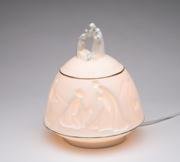 Festive "Nativity Scene" White Porcelain with Silver Trim Night Light