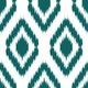 PinPix custom printed pin cork bulletin board made from canvas, Ikat Aqua 24x18 Inches (Completed Size) and framed in Satin White Frame (PinPix-Group-65)