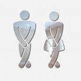 Funky Goods Crossed Legs Funny Bathroom Toilet Restroom Door Accessories Symbol Sign 5'' Mirror Set for Home Office and Work