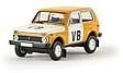 HO Scale 1976 Lada Niva Station Wagon - Assembled -- VB Police (yellow, white, black, German Lettering)