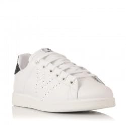 victoria Leather & Back Glitter & Perforated Logo Tennis Shoes 1125104 for Girls