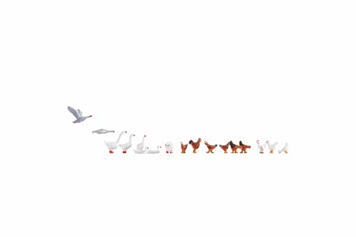 Noch - 15772 - Modélisme Ferroviaire - Figurine - Poules Et Oies, Blanc