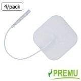 8 Electrode Pads 2"X 2" square White Foam, Re-Usable, Self-Adhering, with MULTI-STICK GEL (comes with PREMU Electro-Care Reference Guide)