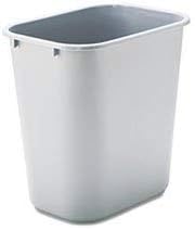 MOT3 - Deskside Plastic Wastebasket, Rectangular, 7 gal, Gray