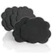 Foot Petals Women's Scalloped Ball of Foot Cushions Long Lasting Pain Relief, High Heel Insert Metatarsal Pads to Prevent Sliding, Black, One Size