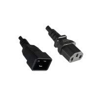helos 262670 5 m Extension Cable Power Cable C13 to C20 Socket PC Computer Monitor Printer Projector, Black