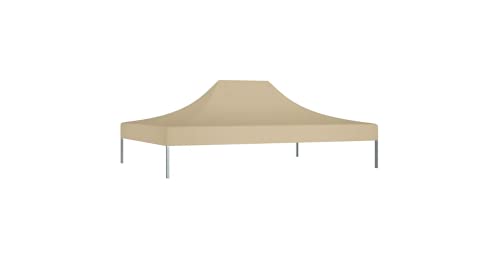 Partyzelt-Dach 4x3 m Beige 270 g/m² Gartenbauten Pavillon-Rahmen Dächer für Pavillions stabil – Bild 4