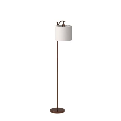Brightech Montage LED Floor Lamp – Modern Floor Lamp for Living Rooms & Office with Arc Hanging Shade – Standing Lamp for Bedroom Reading, Mid-Century Pole Light for Farmhouse Style - Bronze