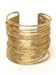 Wire Metal Coil Thin Cuff Bracelet (Gold)