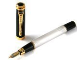Mother of Pearl Fountain Pen Art Black Cap Push Style