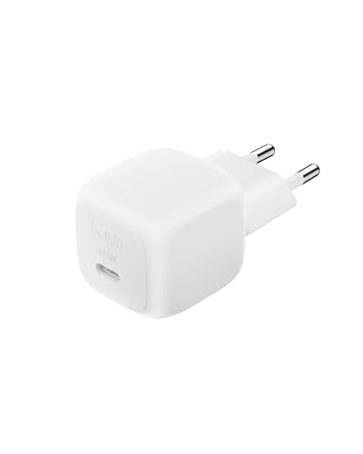 BoostCharge Chargeur secteur compact 45 W, USB-C PD, Recharge Rapide, Pour Tous Les modèles de l'iPhone 17, iPhone 16, iPhone 15, Samsung Galaxy, Google Pixel, iPad, AirPods, etc. - Blanc