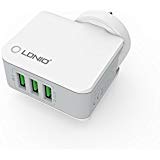 LDNIO 3 Port USB Universal Wall Charger with Auto-ID/SmartID Tech and Foldable Plug for US, EU, UK and AU Outlets