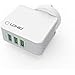 LDNIO 3 Port USB Universal Wall Charger with Auto-ID/SmartID Tech and Foldable Plug for US, EU, UK and AU Outlets