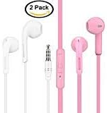 Yinghua Earphones/Headphones/Headset with Mic & Remote .The Best Control for iPhone/iPad iPod/Android Smartphones Tablet PC and Portable Music Player (White and Pink)