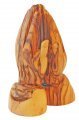 Hand Carved Olive Wood Praying Hands Sculpture. 10cm