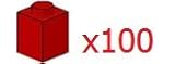 100x LEGOÂ® Red 1x1 Bricks