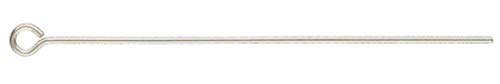 100 Qty. Sterling Silver Eye Pins (1.25 inch, 0.20 Dia Wire), Thin 24 Gauge, Good for Small Hole Beads