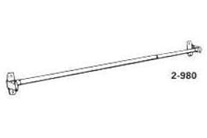 Graber 7/16-Inch Round Sash Cafe Curtain Rod (28 to 48-Inches Adjustable Width, White w/ Brass Ends)